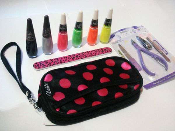 Kit 6 Esmaltes Impala + 1 Necesserie + 1 lixa + alicate